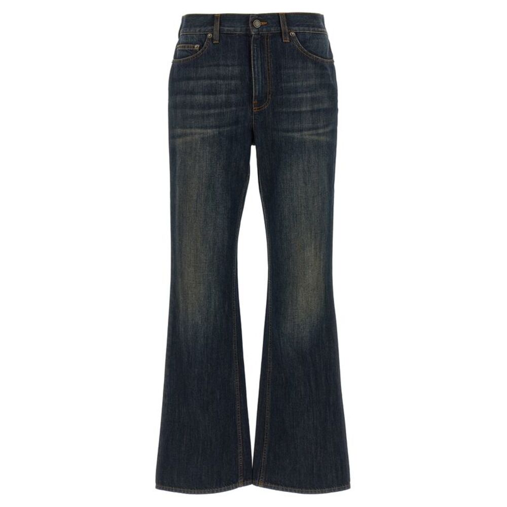 Burberry Blue Cotton Flared Women's Jeans
